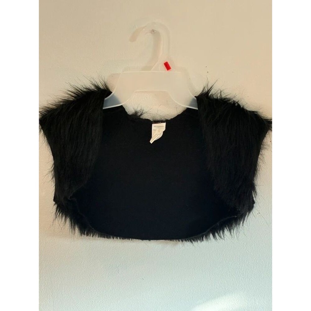Weissman black faux fur girls bolero vest ballet dance costume size M